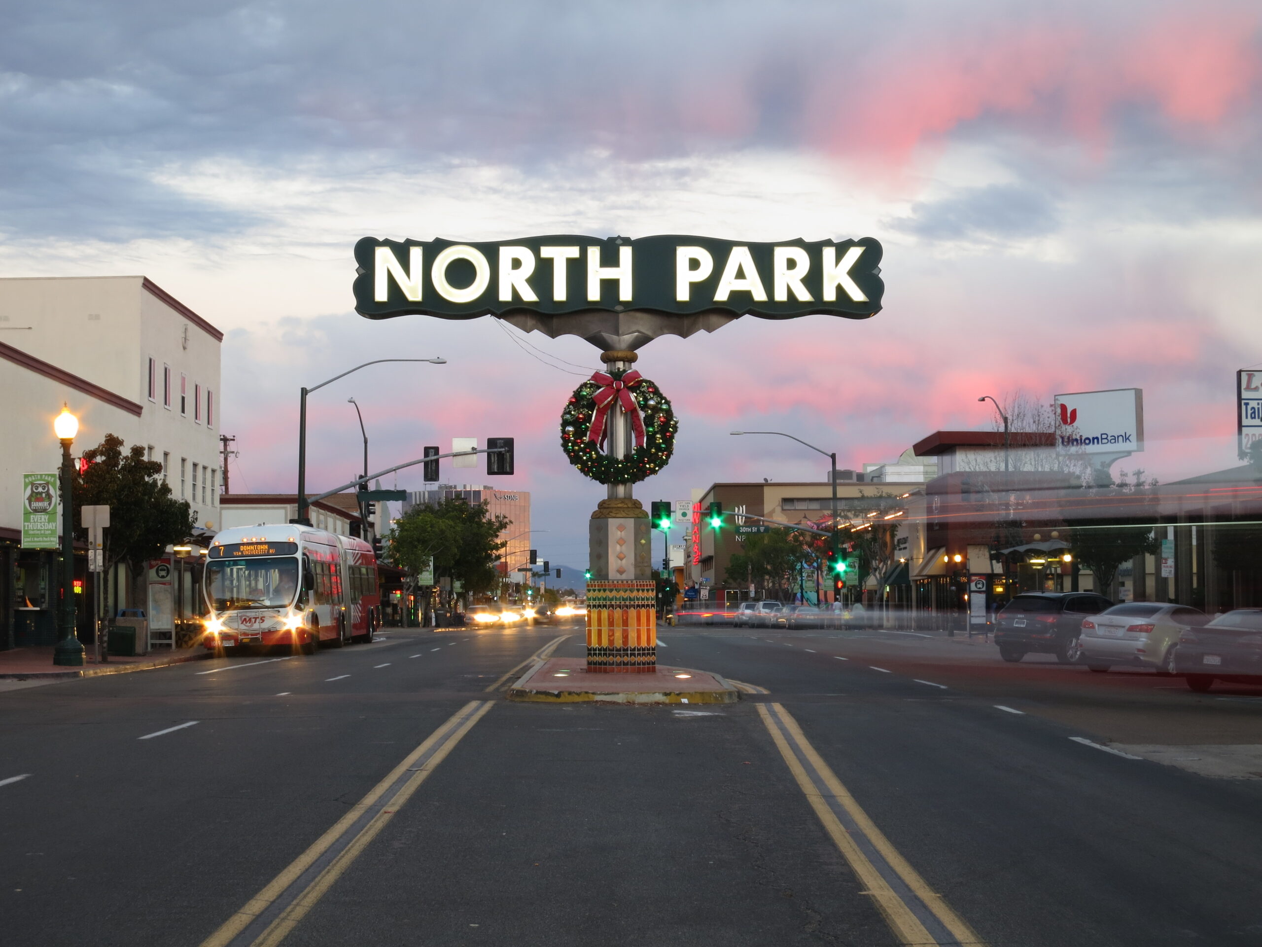 North Park San Diego neighborhood street view with walkable sidewalks and local businesses
