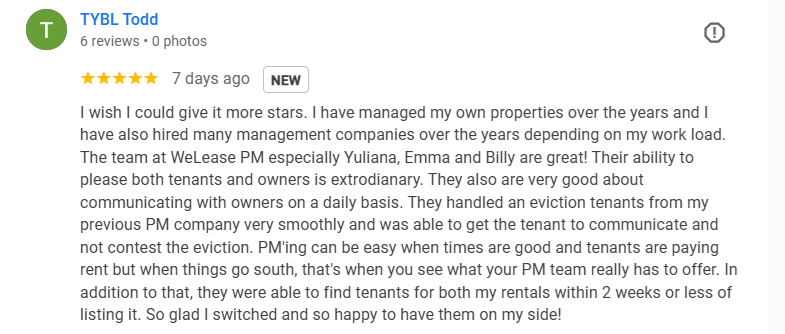 review by a satisfied client from WeLeaseUsa